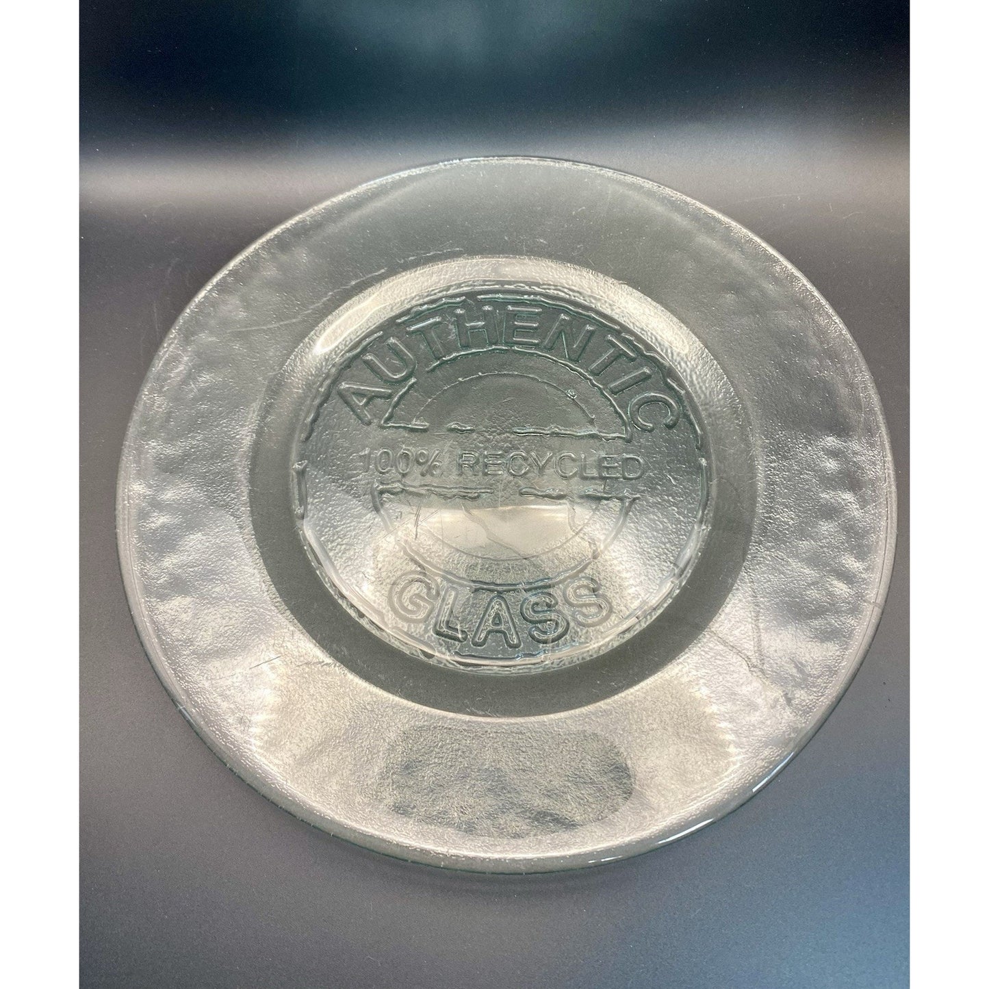 2 Authentic 100% Recycled Glass 11”Dinner Plates San Miguel Preowned