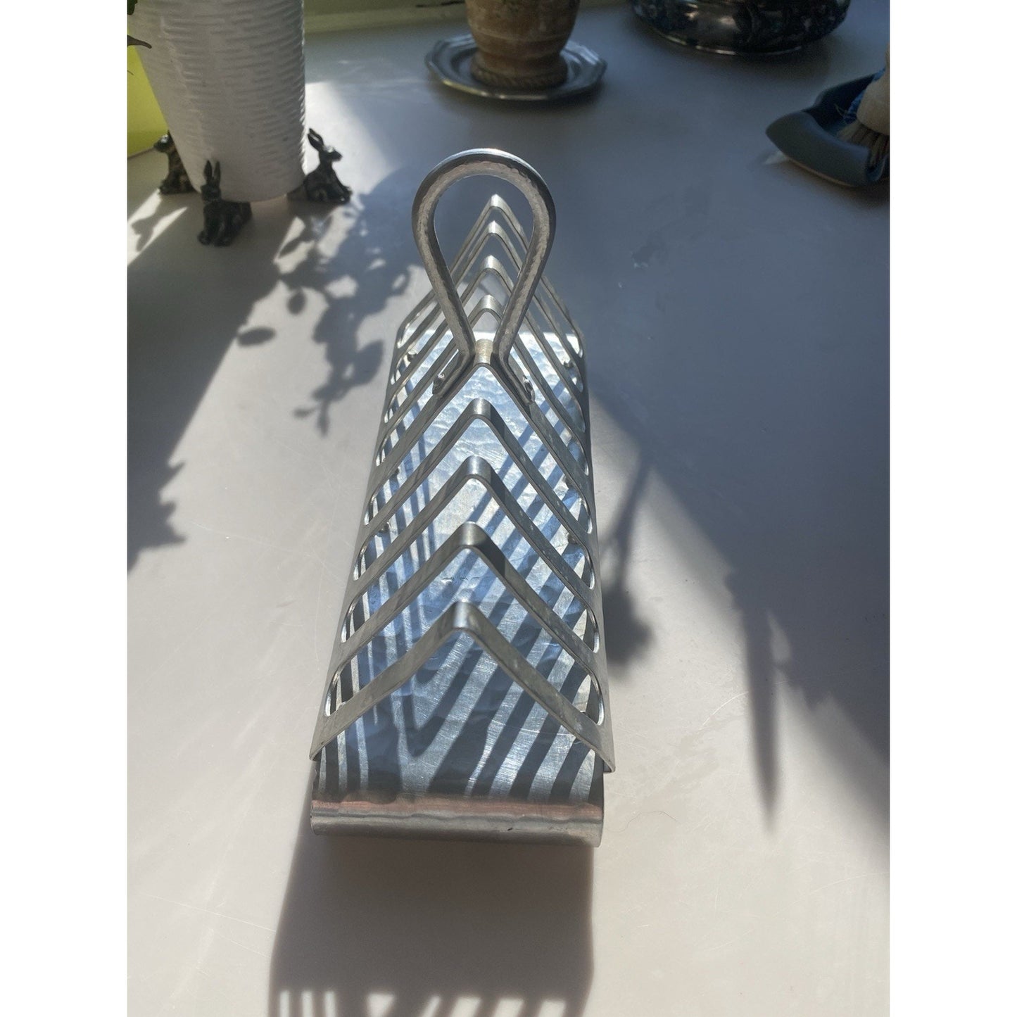 Wild Rose Aluminum Silver Tone Brilliante 1052 Letter Toast Bill Holder