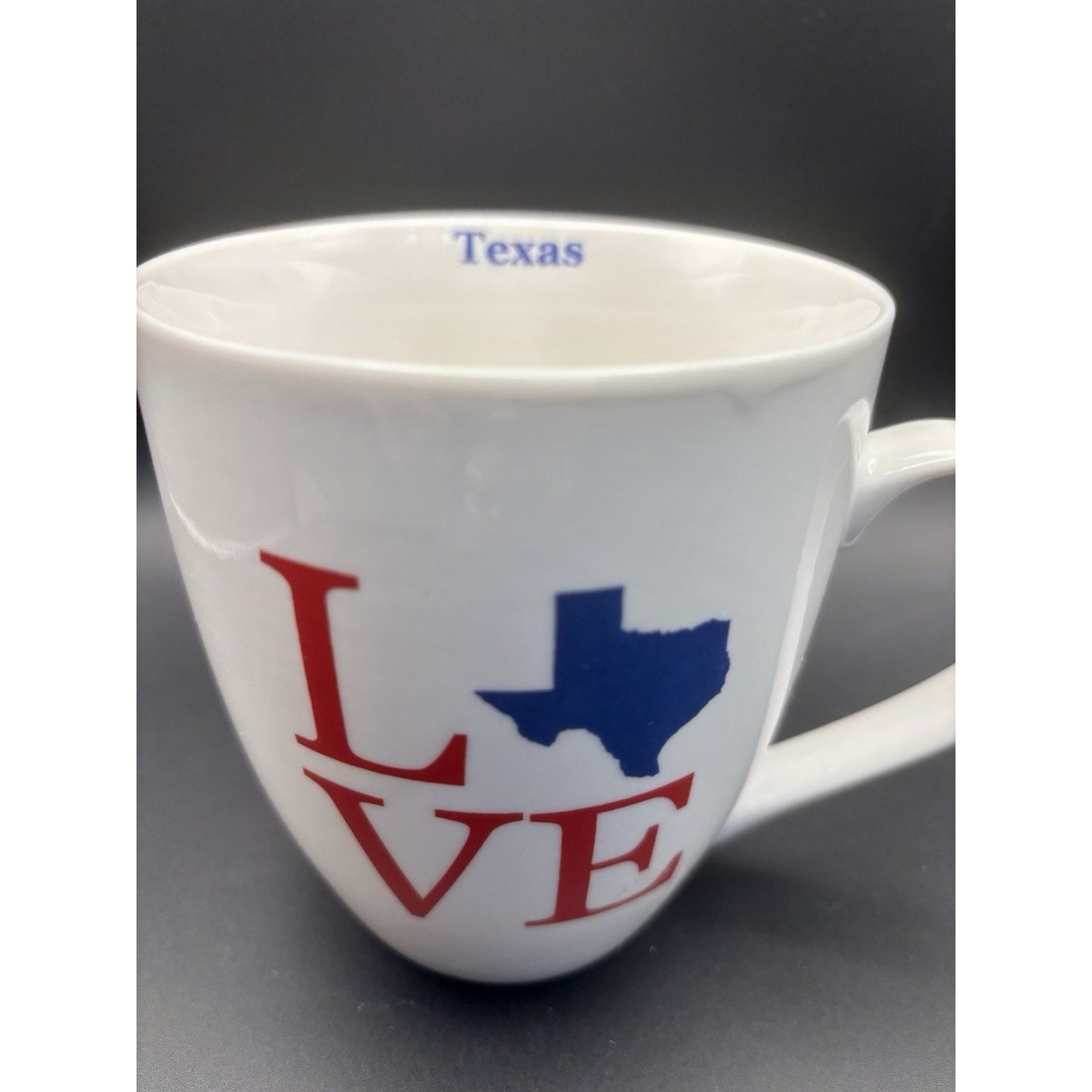 Large Love Texas ceramic coffee mug