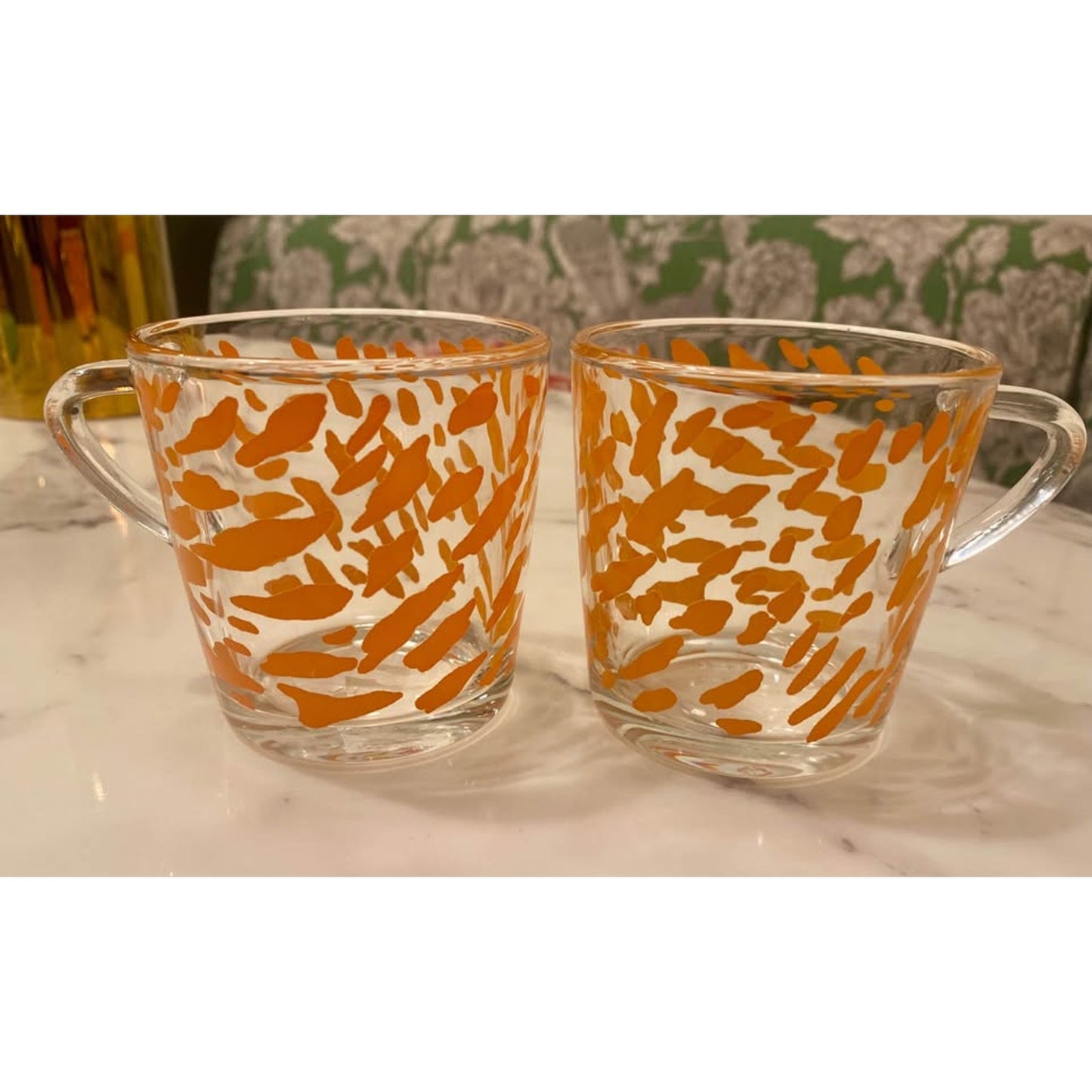 Ikea Orange Dots Coffee Mug Godta 6 oz Made France 18314 Retired 2011