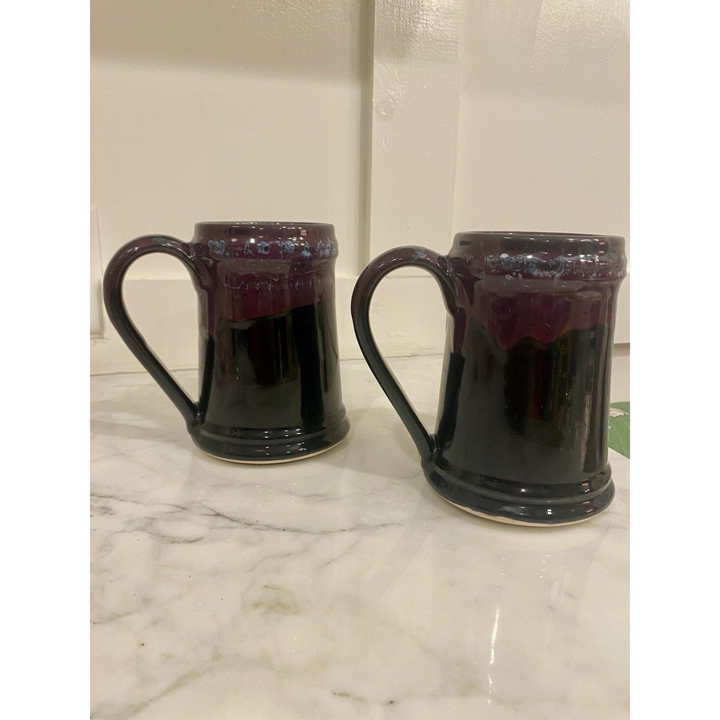 IRON HILL BREWERY 2009 Mug Club Beer Stein Grey Fox Pottery Purple And Navy