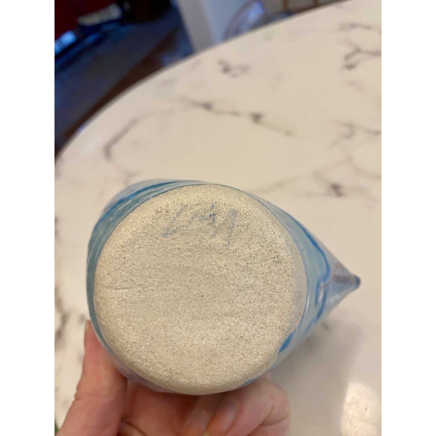 Lisa Howe Signed Art pottery blue/pink valentine day heart shaped dish