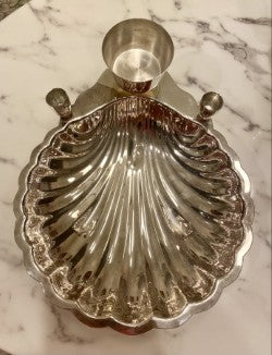 Shell Shaped Serving Tray with Sea Serpent