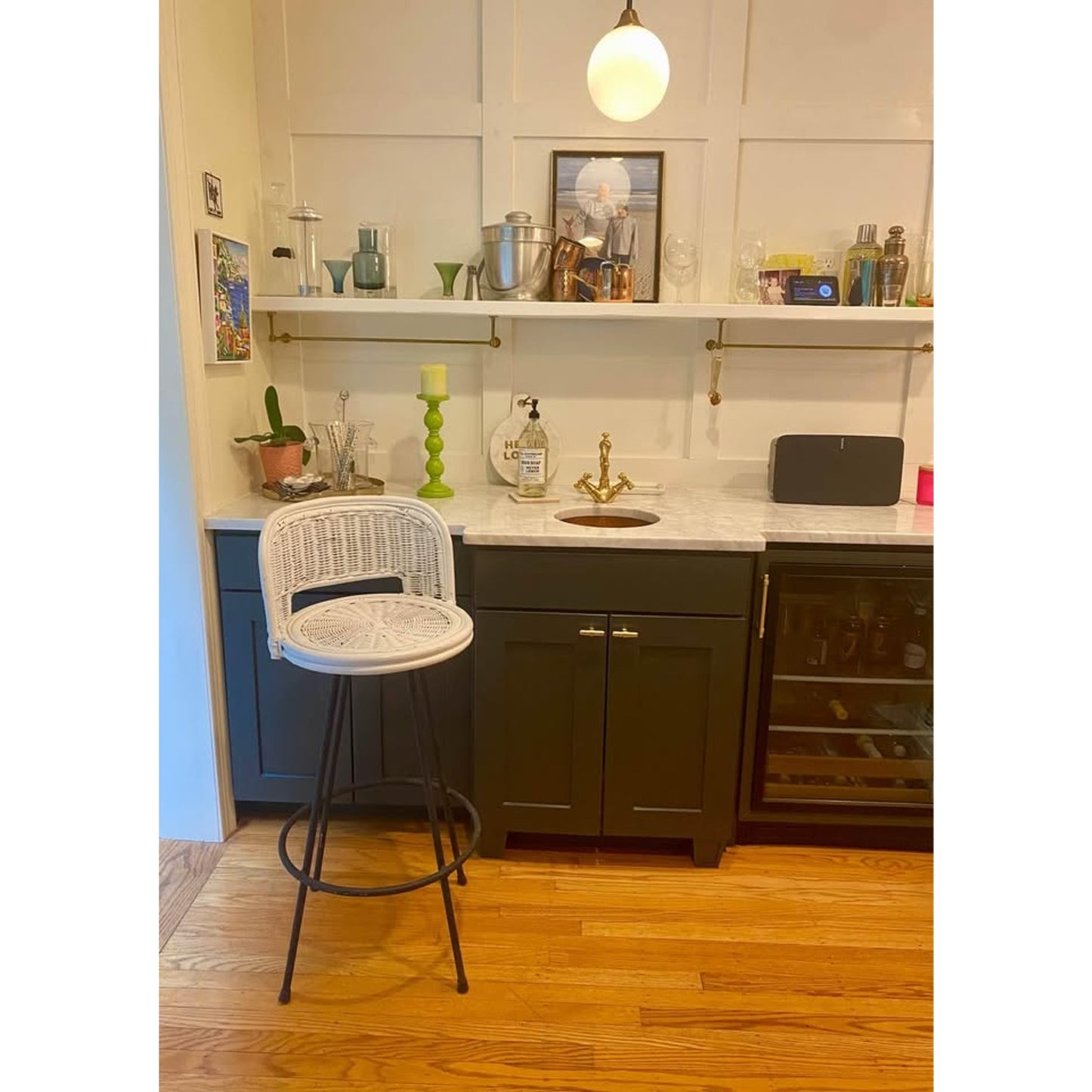 Vintage Rattan Wicker Bar Stool
