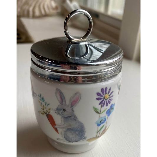 Cute Woodland Animal Coddled Egg Cup w Metal Lid