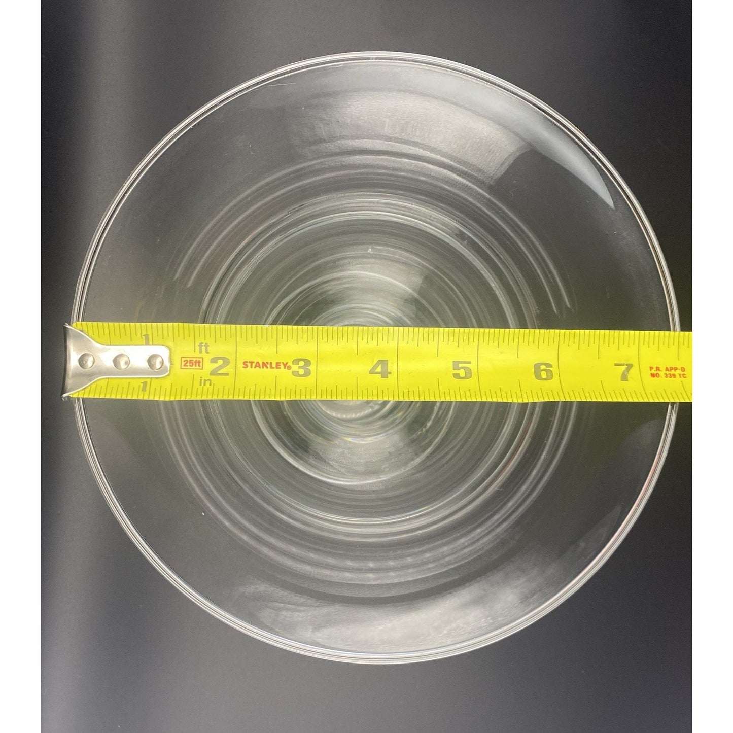 Clear Hand Blown Glass Pedestal Bowl